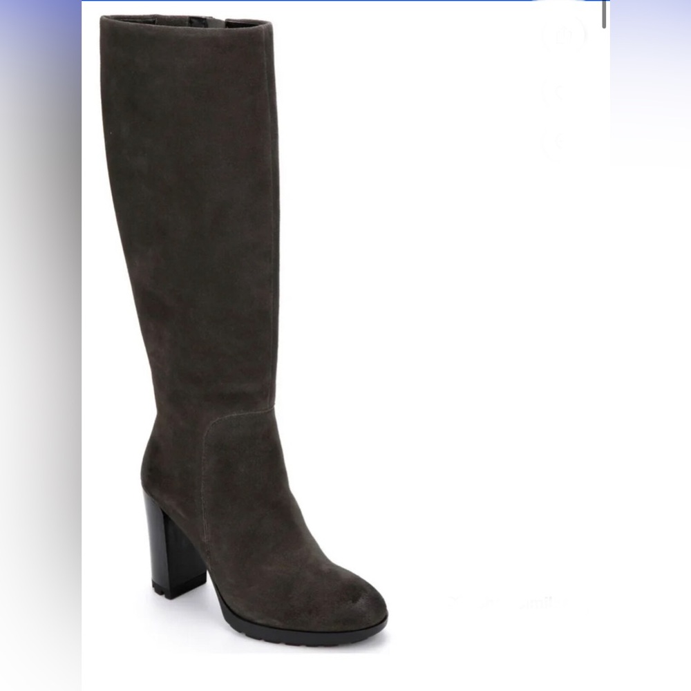 KENNETH COLE Gray Justin 2.0 Block Heel suede knee high Boots size 10 brand new